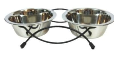 PET LOVE PLATO COMEDERO DOBLE ACERO INOXIDABLE