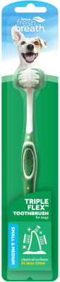 TROPICLEAN FRESH BREATH TRIPLE FLEX CEPILLO DENTAL PARA PERROS RAZAS PEQUEÑAS