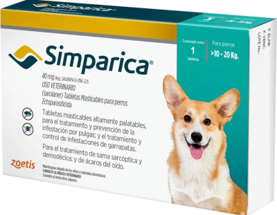 SIMPARICA TABLETA DE 10-20 KG (PERROS) x UNIDAD