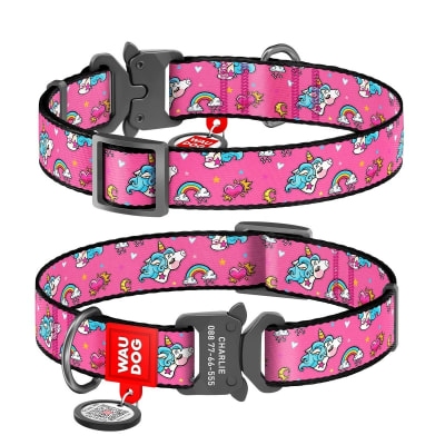 WAUDOG COLLAR NYLO HEBILLA -FASTEX DE METAL UNICORNS PERRO