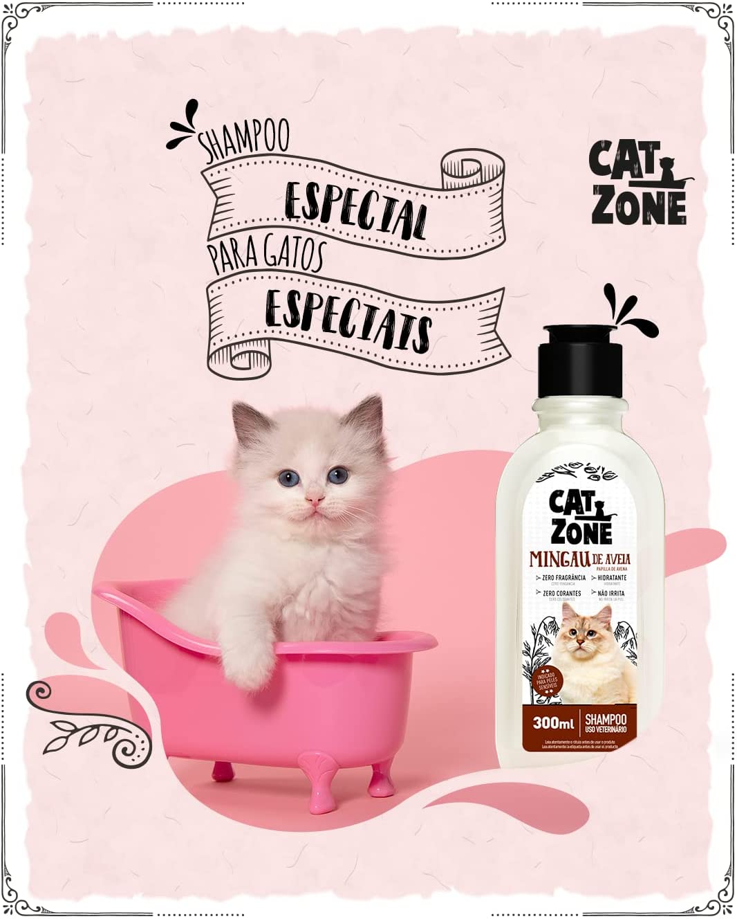 CAT ZONE SHAMPOO DE AVENA SIN FRAGANCIA SIN COLORANTE 300 ML Pet Más