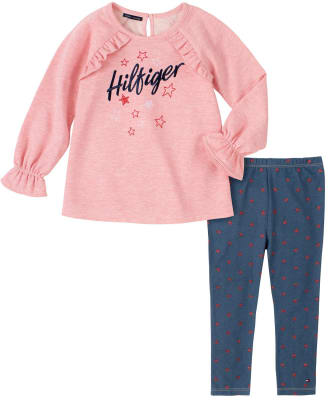 Conjunto Tommy Hilfiger Kids leggins y poleron rosa1