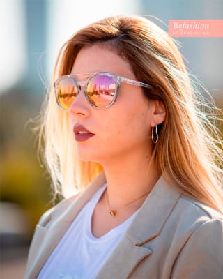 Lentes Michael Kors Cape May rosado marco transparente1