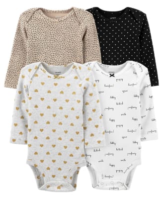 Set 4 bodys Carter´s Manga Larga estampado animal print1