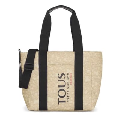Cartera Tous Capazo S Kaos Beige Asa y Strap Negro1