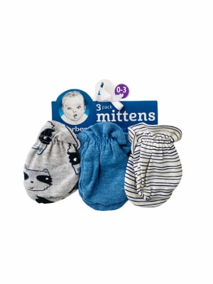 Set 3 Mitones Gerber mapache gris1