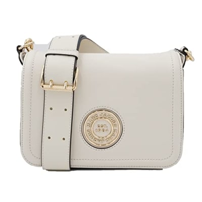 Cartera Marc Jacobs crossbody con logo redondo al medio Crudo1