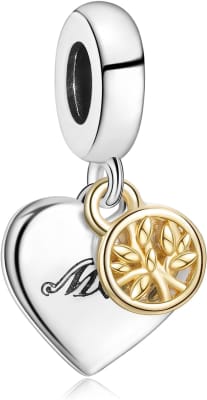 Charm Pandora Colgante De Dos Tonos Arbol De Familia Y Corazon