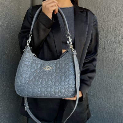 Cartera Coach bote acolchada gris1