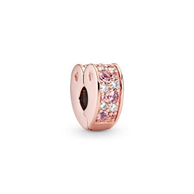 Stopper Pandora corazon con circones blancos rosegold1
