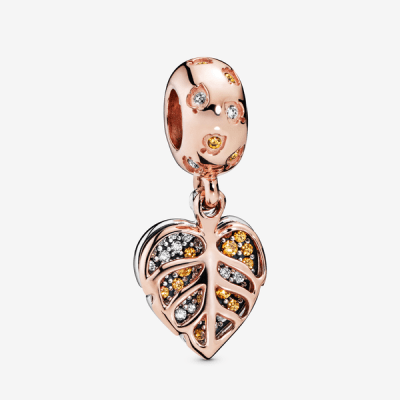 Charm Pandora hoja Rosegold1