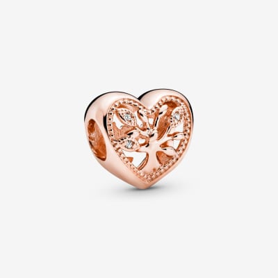 Charm Pandora corazon arbol familia rose gold1