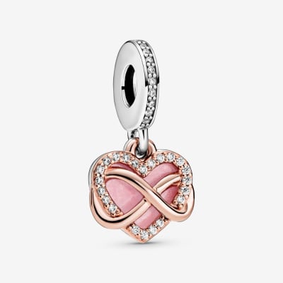 Charm Pandora corazon nacar infinito rose gold1