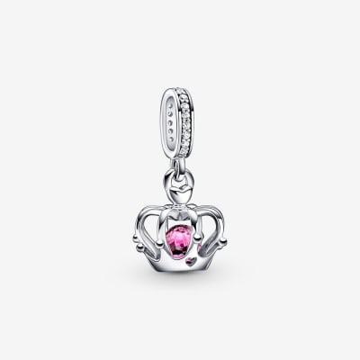 Charm Pandora Corona con brillo rosa1