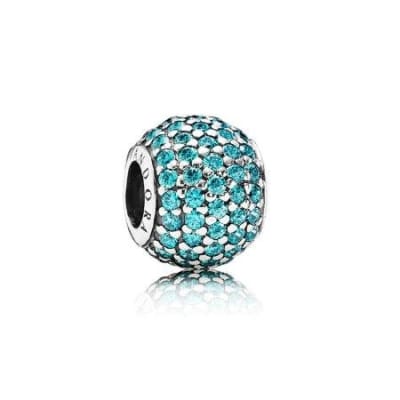 Charm Pandora redondo brillante turquesa1