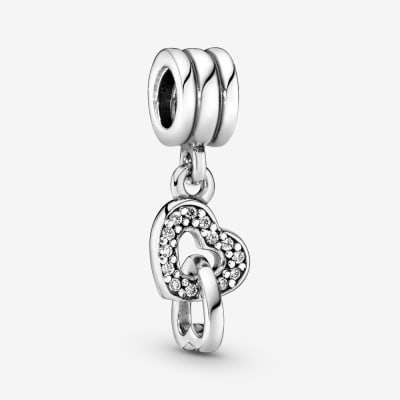 Charm Pandora corazones entrelazados colgantes plata1