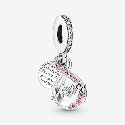 Charm Pandora Colgante Doble Mamá Infinito Pavé1