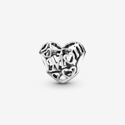 Charm Pandora mom hueco con corazones1