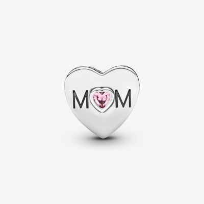 Charm Pandora corazon mom con circon plata1