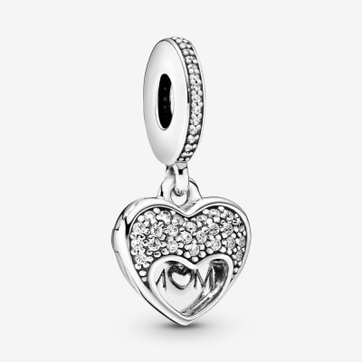 Charm Pandora corazon que se abre brillante mom1