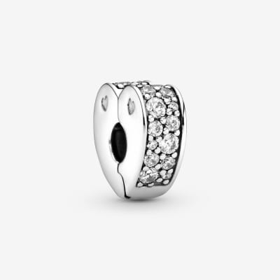 Stopper Pandora corazon circones plateados1
