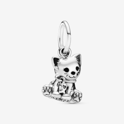 Charm Pandora gato colgante plata1