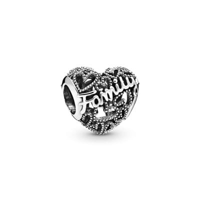 Charm Pandora corazon hueco family1