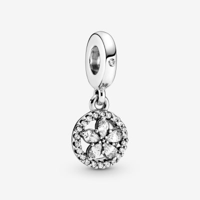 Charm Pandora redondo flor brillante1
