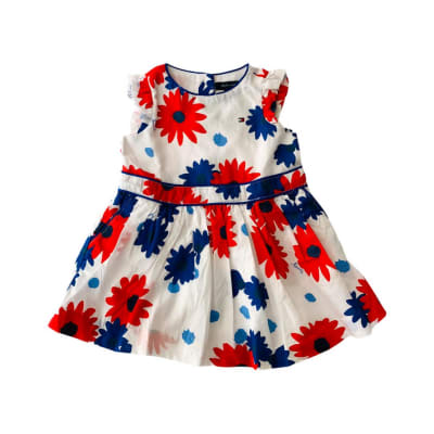Vestido Tommy Hilfiger Kids flores blanco1