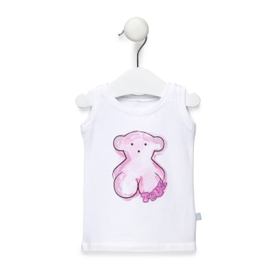 Polera Baby Tous sin mangas oso Ocean rosado