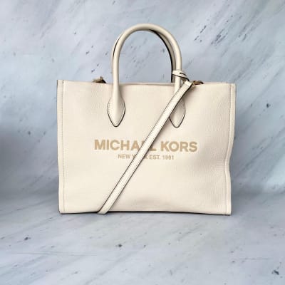 Cartera Michael Kors Mirella Cuero Mediana Blanco1