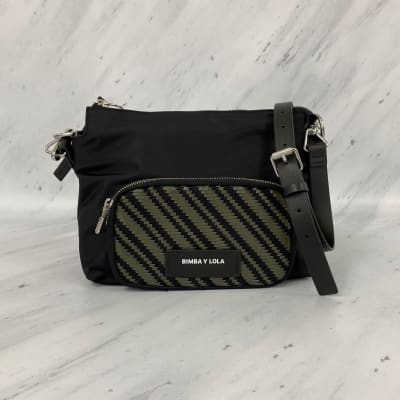 Bolso bandolera Bimba y Lola L trenzado verde1