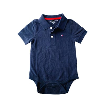 Body Tommy Hilfiger Kids tipo pique azul marino1