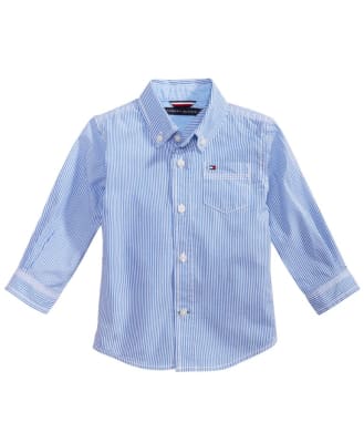 Camisa Tommy Hilfiger Kids celeste rayas1