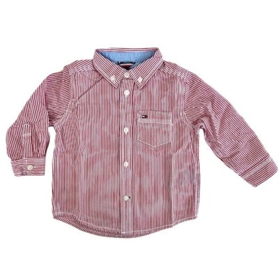 Camisa Tommy Hilfiger Kids rojo con rayas blancas