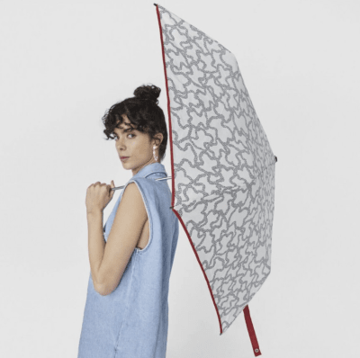 Paragua Tous Plegable Con estuche Kaos Icon Blanco Bordes Rojo3
