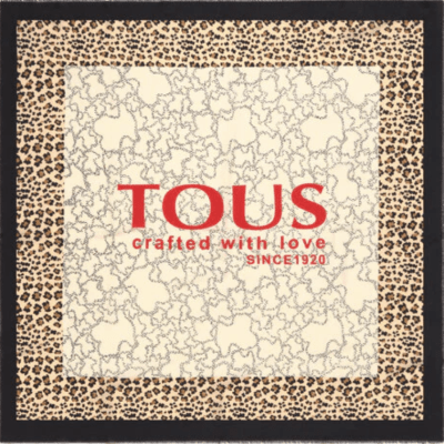 Pañuelo Tous Kaos Icon Leo beige y negro leopardo1