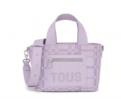 Cartera Tous Capazo lila con letras tous1