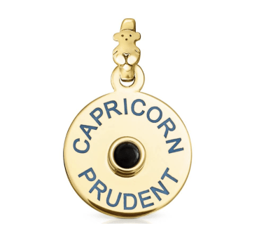 Colgante Tous bañado en oro capricornio piedra negra1