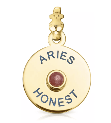 Colgante Tous bañado en oro aries piedra roja1