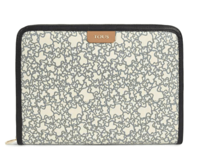 Porta documentos Tous Kaos beige y negro1