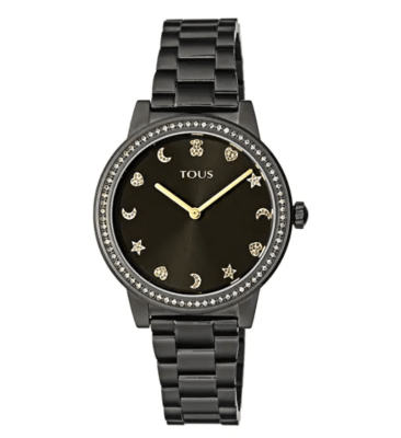 Reloj Mujer Tous Nocturne de acero IP negro con bisel de Zirconitas1