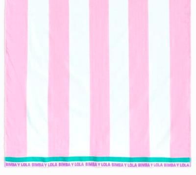 Toalla de playa Bimba y Lola Rayas Rosa y Blanco1