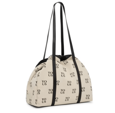 Cartera Tous Shopping XL beige letras negras1
