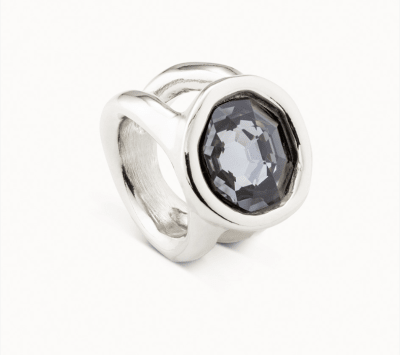 Anillo Uno de 50 de plata con piedra grafito