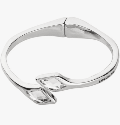 Pulsera Uno de 50 plateada dos rombos transparente