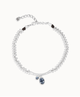 Collar uno de 50 dos piedras azul1