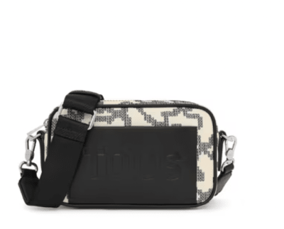 Cartera Tous bandolera Reporter beige con negro1
