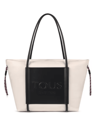 Cartera Tous Capazo Empire Soft nude negro con beige1