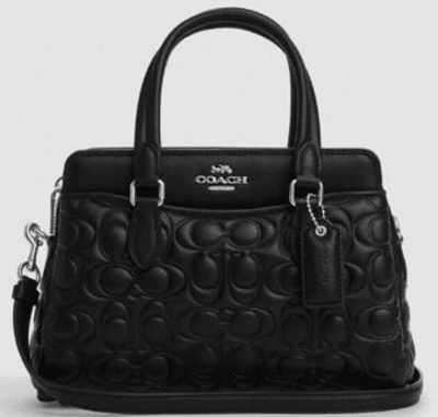 Crossbody Coach mediana con cuero negro estampado C1